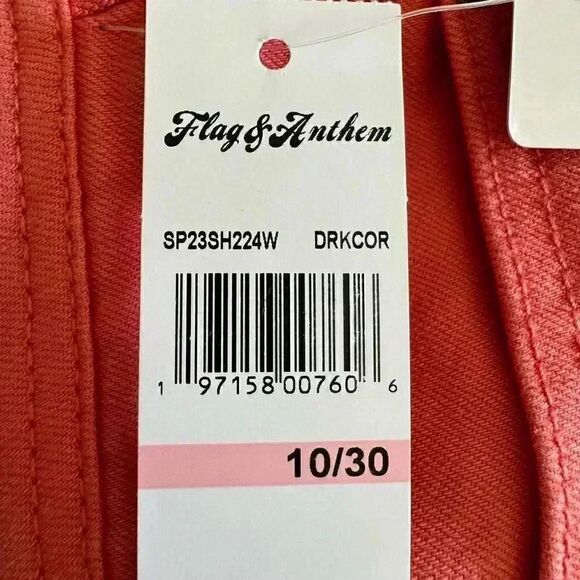 Flag & Anthem Rust Orange Cotton Blend Casual High Rise Sporty Comfy Soft Premiu - Picture 11 of 12